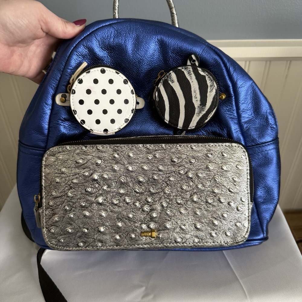 RFactory Blue Silver Magnetic Pouch Designer Monster Mini Backpack Purse Bag